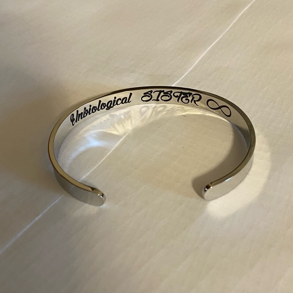 Silver Unbiological Sister Bracelet